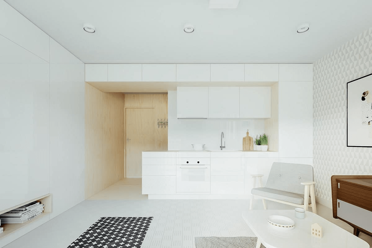 Những mẫu thiết kế căn hộ studio 20m2 đẹp hiện đại 2025