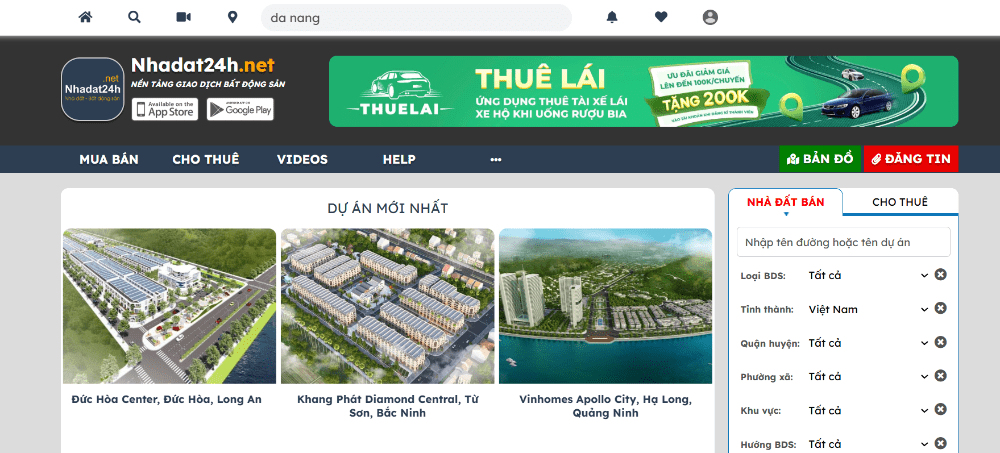 các trang web đăng tin cho thuê nhà miễn phí