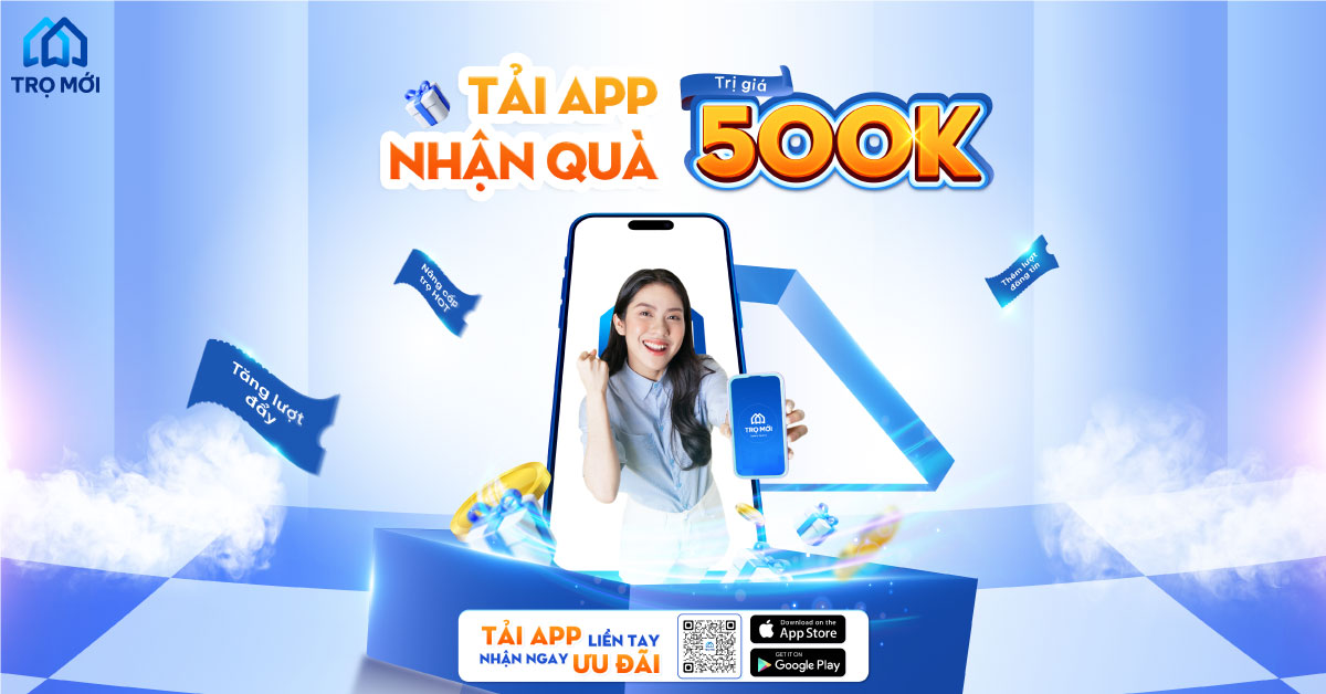 Siêu quà tặng 500K dành cho chủ trọ - Nhận ngay khi đăng nhập vào ứng dụng Trọ Mới!